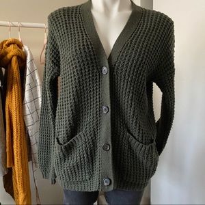 American eagle forest green knit cardigan